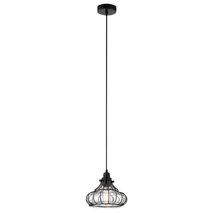 10" Aisling Black Metal Conical Pendant-On