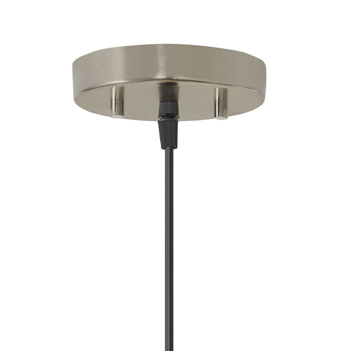 10 in. Nickel 1-Light Pendant with Painted Silver Glass Shade