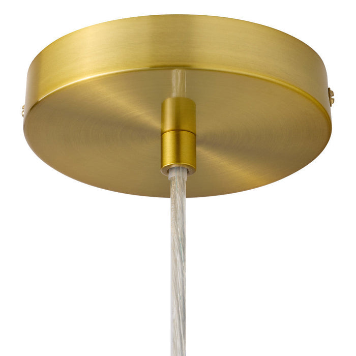 10" W Bouvier Metal and Stained Glass Pendant Light. Close up of canopy