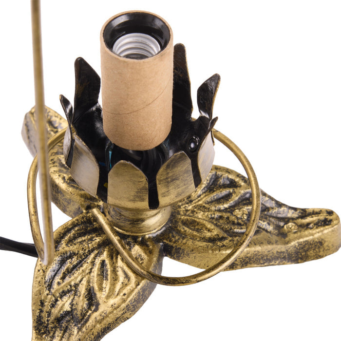 10.25"H Hand Blown Mercury Glass Hummingbird Lily Lamp