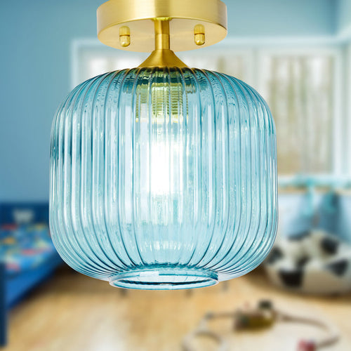 10.25"H Jeanine Globe Ceiling Light in a room setting