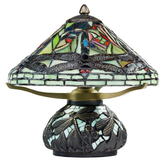 10.5"H Tiffany Style Dragonfly Accent Lamp-On