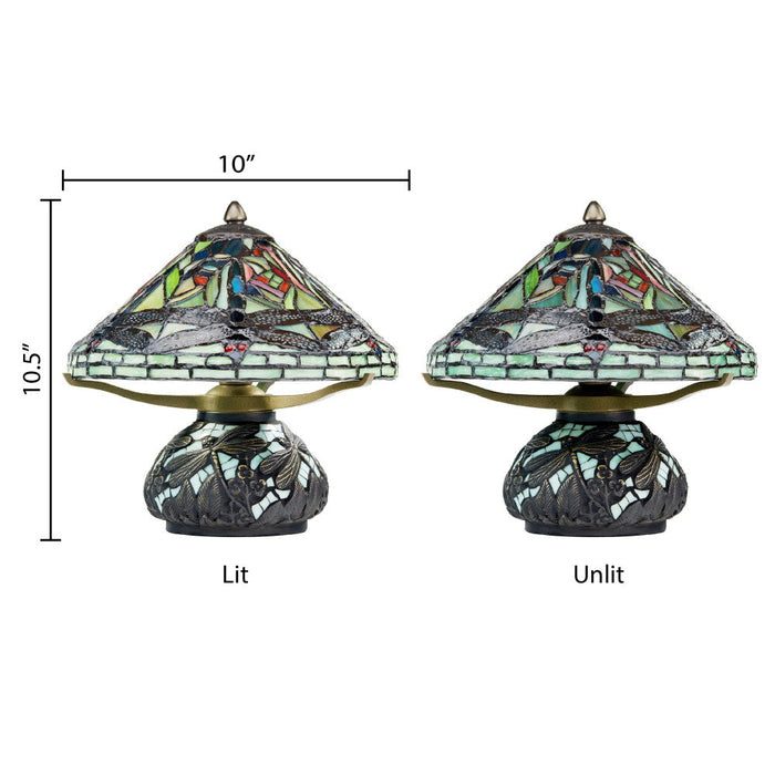 10.5"H Tiffany Style Dragonfly Accent Lamp