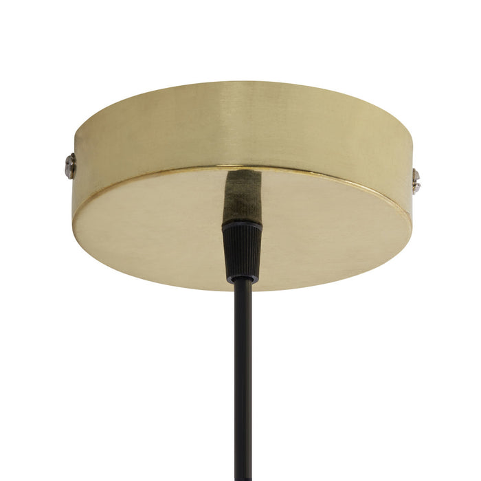 10.75" W Zoe Modern Clear and Gold Dome Shade Pendant Light. Canopy close up