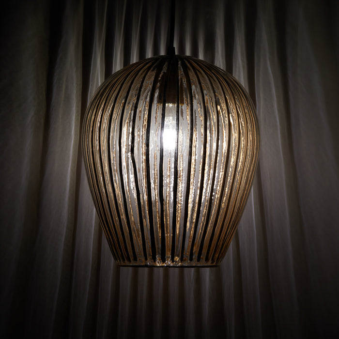 10.75" W Zoe Modern Clear and Gold Dome Shade Pendant Light