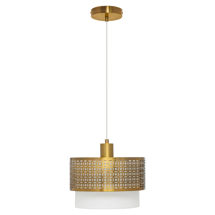 11.125"W 2-Piece Shade Pendant Adjustable Light-Off