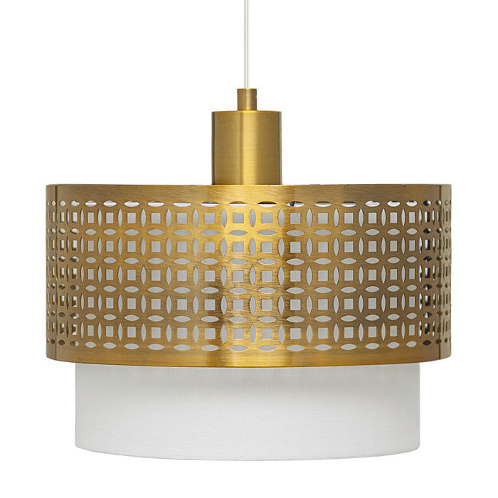 11.125"W 2-Piece Shade Pendant Adjustable Light. Shade closeup-Off