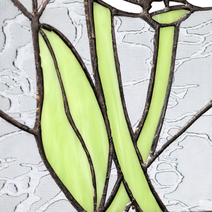 11.25" H Tiffany-Style Daisy Stained Glass Window Panel