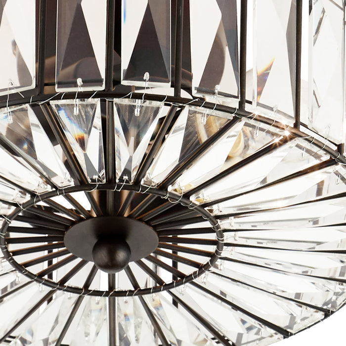 11.5" Crystalline Semi-Flush Mount Ceiling Fixture. Shade closeup-On