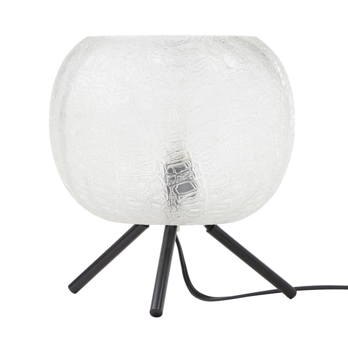 11.5" H Libby Black Tripod Table Lamp with a Textured Clear Glass Globe Shade-Off