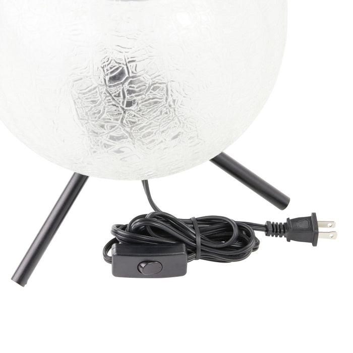 11.5" H Libby Black Tripod Table Lamp with a Textured Clear Glass Globe Shade
