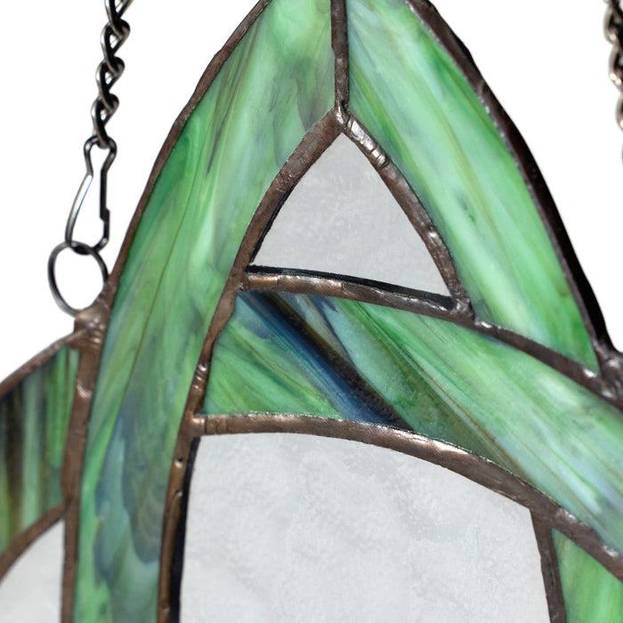 11.75" H Trinity Knot Celtic Stained Glass Window Panel-Closeup