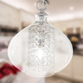 11.75"H Glass + Faceted Crystal Glass Jewels Plug-in and Hardwire Hanging Pendant with a blurred background