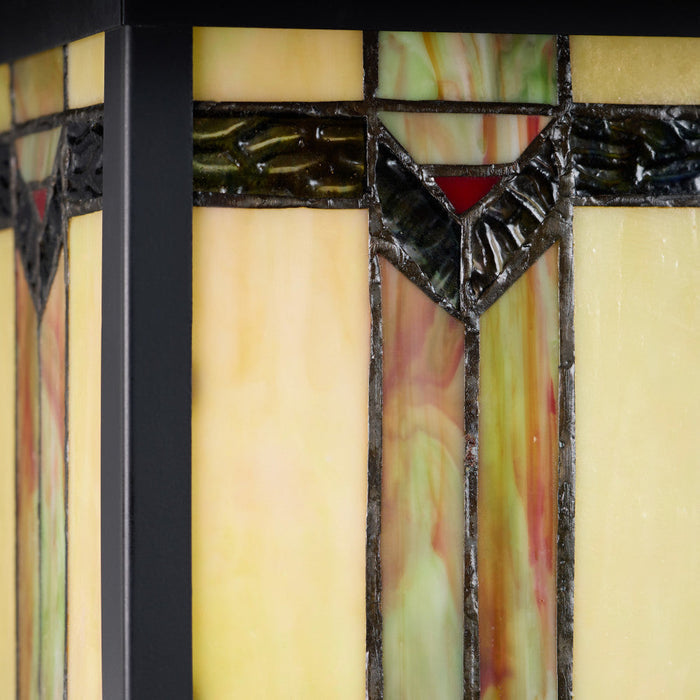 11.75"H Prairie 1-Light Stained Glass Black Outdoor Light Fixture