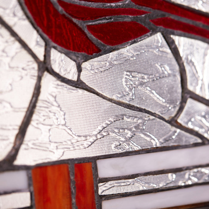 11"H Carol the Cardinal Stained Glass Window Panel