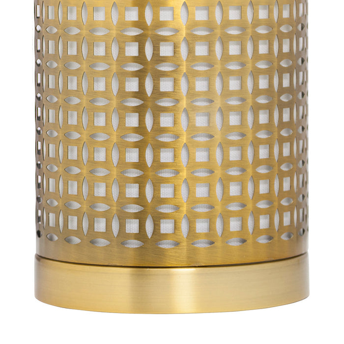 11"H Xander Gold Round Shade Hurricane Lamp