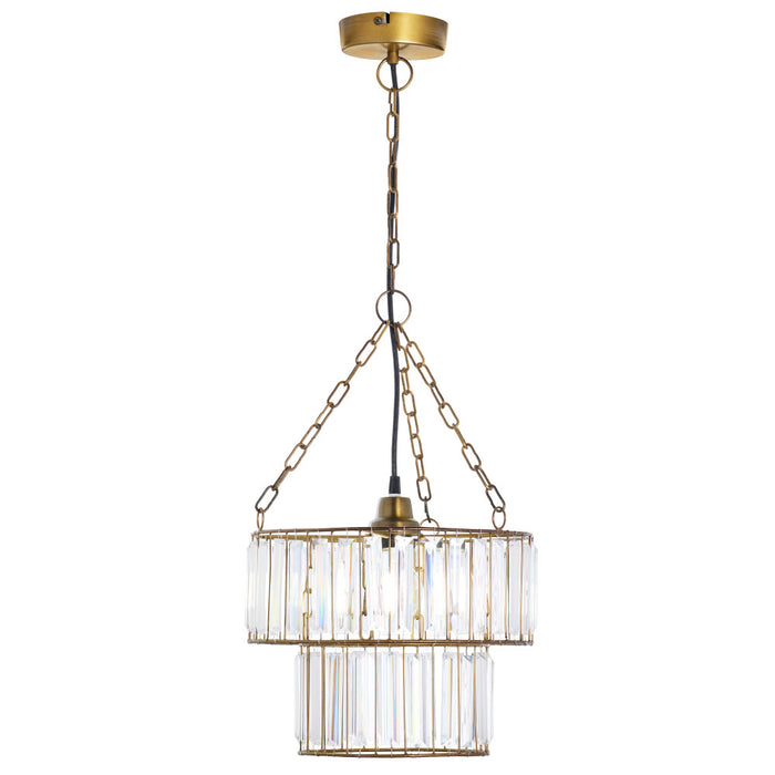 12" W 1-Light Constance Glass and Metal Pendant-On