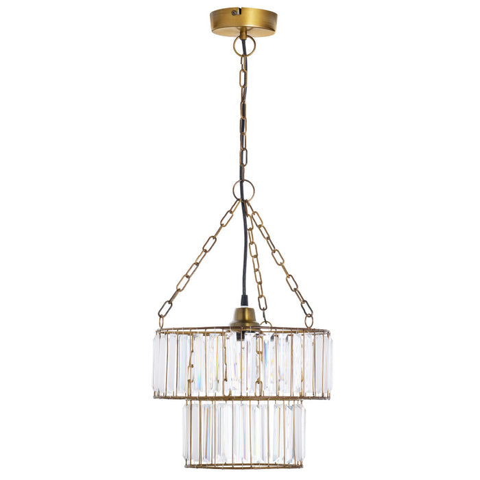 12" W 1-Light Constance Glass and Metal Pendant-Off
