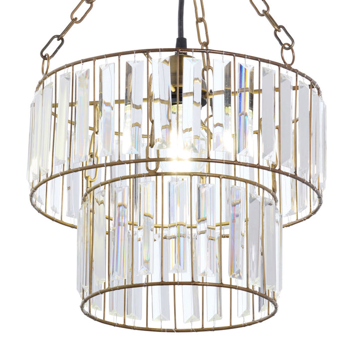 12" W 1-Light Constance Glass and Metal Pendant. Shade closeup-On