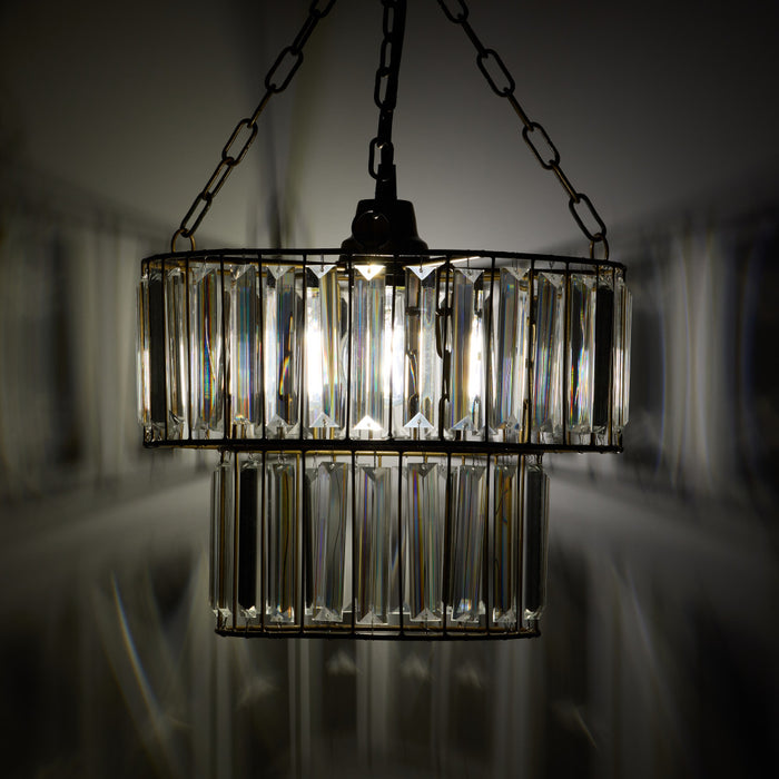 12" W 1-Light Constance Glass and Metal Pendant