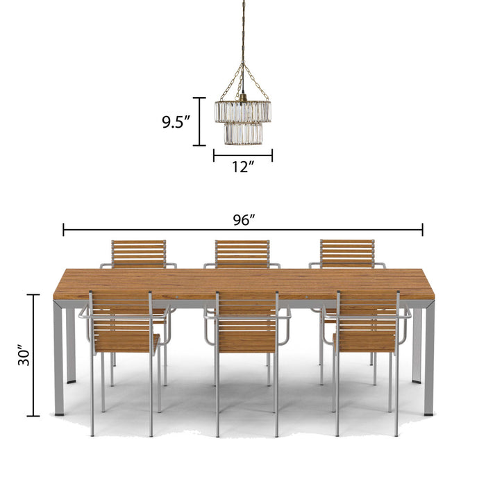 12" W 1-Light Constance Glass and Metal Pendant