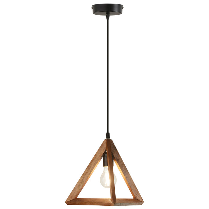 12" W Beverly Metal and Mango Wood Novelty Pendant-On
