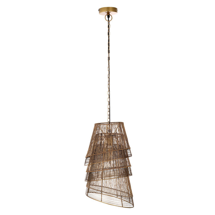 12.25"W 1-Light Milani Metal Tiered Empire Pendant-Off
