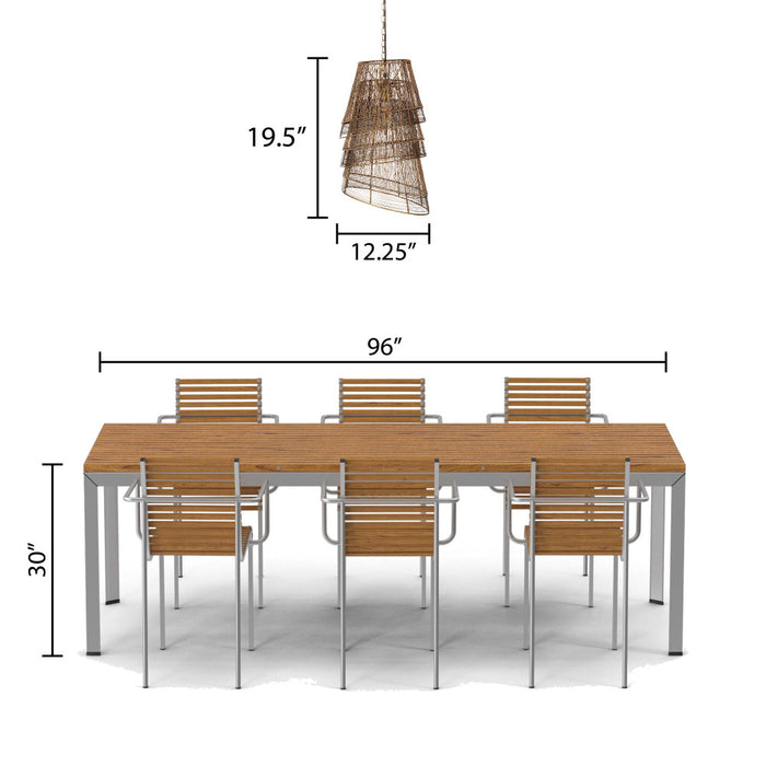 12.25"W 1-Light Milani Metal Tiered Empire Pendant