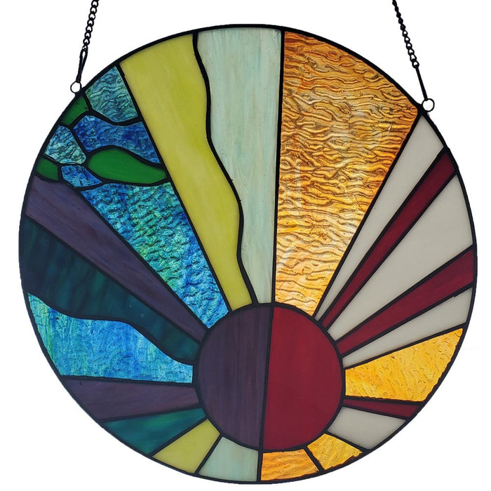 12.75"H Serenity Stained Glass Window Panel-Backlit