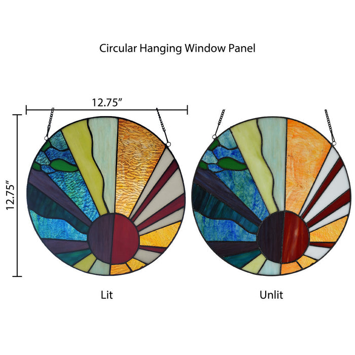 12.75"H Serenity Stained Glass Window Panel