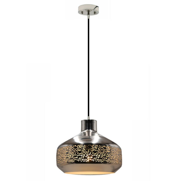 12"H Chapel Hill Teardrop 1-Light Metal Pendant-On