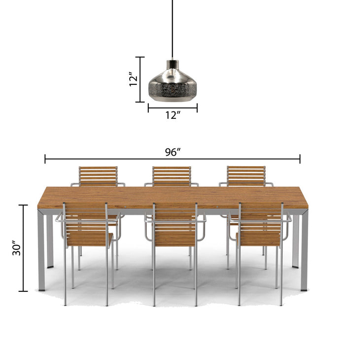 12"H Chapel Hill Teardrop 1-Light Metal Pendant
