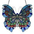 12"H Love Life Butterfly Stained Glass Window Panel-Backlit
