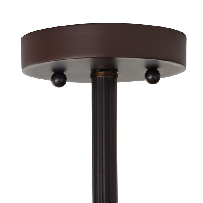 13" H Amelia Blue and Amber Stained Glass Shade Traditional Semi-Flushmount Ceiling Light