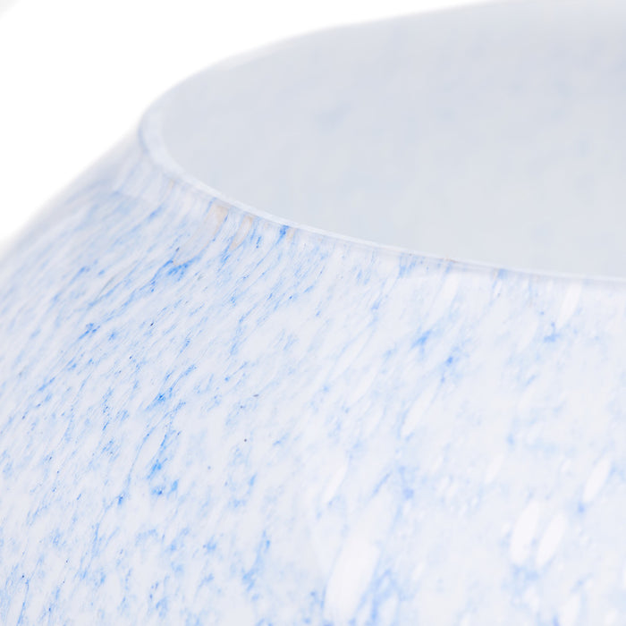 13" H Nautical White/Blue Globe Shade Stacked Base Accent Lamp