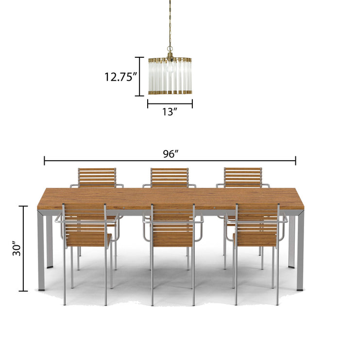 13" W Trudie Clear Glass and Gold Metal Pendant Light