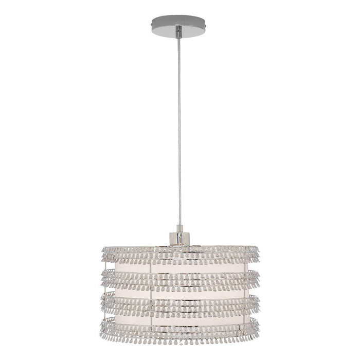 13.375"W Quentin Drum Shade with Charms Pendant Light-On