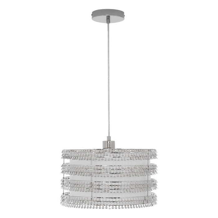 13.375"W Quentin Drum Shade with Charms Pendant Light-Off