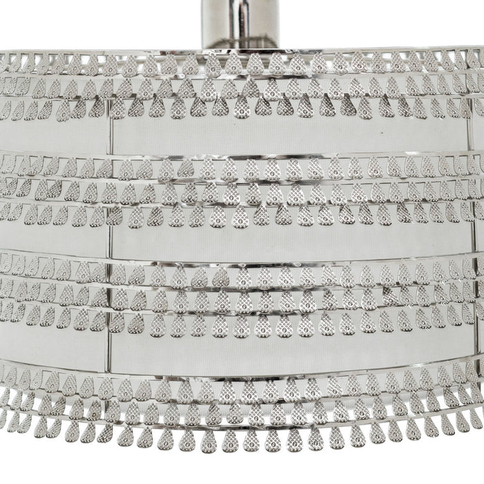 13.375"W Quentin Drum Shade with Charms Pendant Light. Shade closeup-Off