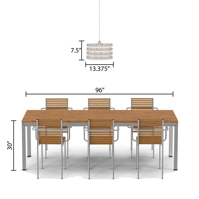 13.375"W Quentin Drum Shade with Charms Pendant Light
