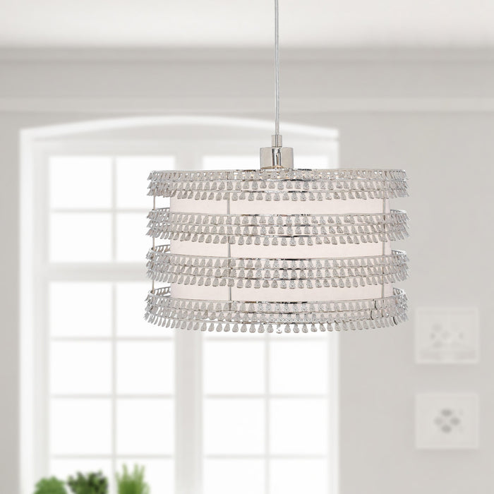 13.375"W Quentin Drum Shade with Charms Pendant Light