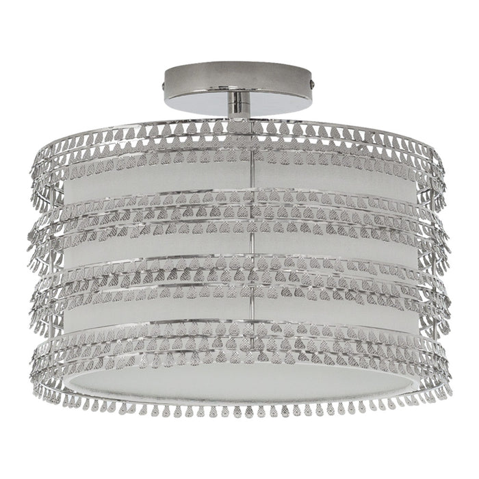 13.375"W Quentin Silver Drum Shade w/ Charms Ceiling Light-Off