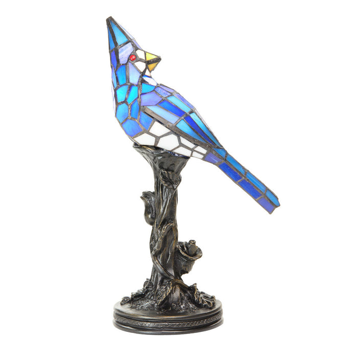 13.5"H Stained Glass Bird Accent Lamp-On