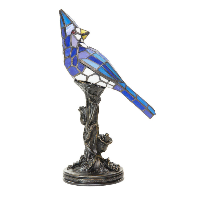 13.5"H Stained Glass Bird Accent Lamp-Off