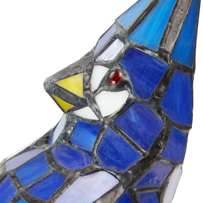 13.5"H Stained Glass Bird Accent Lamp
