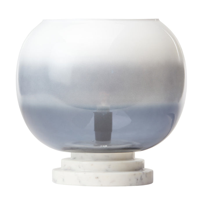 13' H Emily White and Blue Ombre Stacked Base Globe Shade Accent Lamp-On
