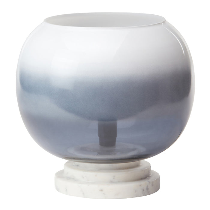 13' H Emily White and Blue Ombre Stacked Base Globe Shade Accent Lamp-Off
