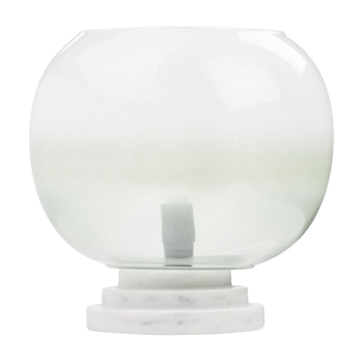 13' H Emily White and Green Ombre Stacked Base Globe Shade Accent Lamp-On