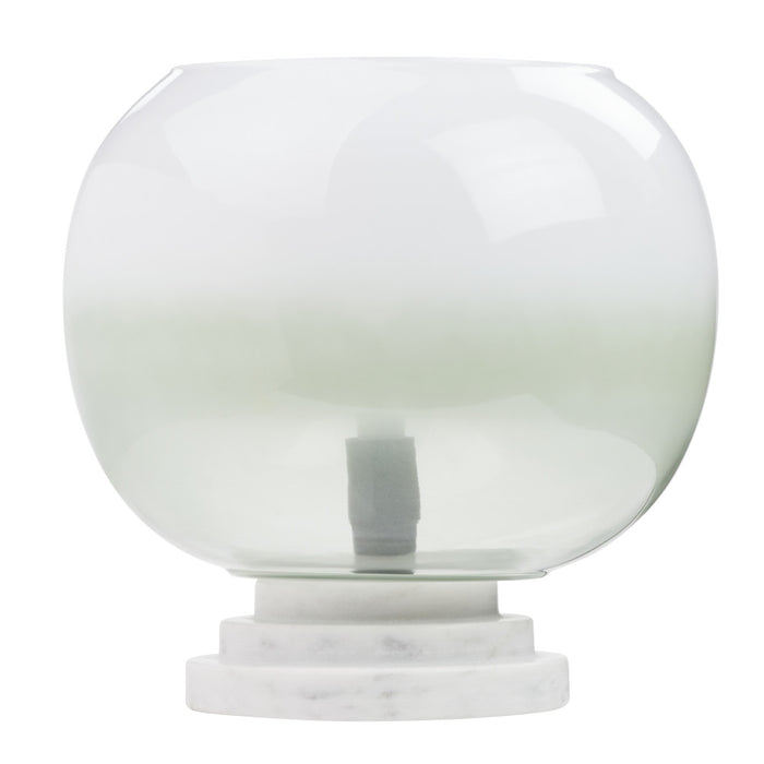 13' H Emily White and Green Ombre Stacked Base Globe Shade Accent Lamp-Off