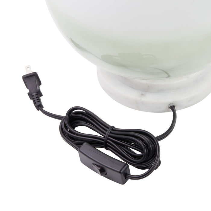 13"H Emily White and Green Ombre Stacked Base Globe Shade Accent Lamp